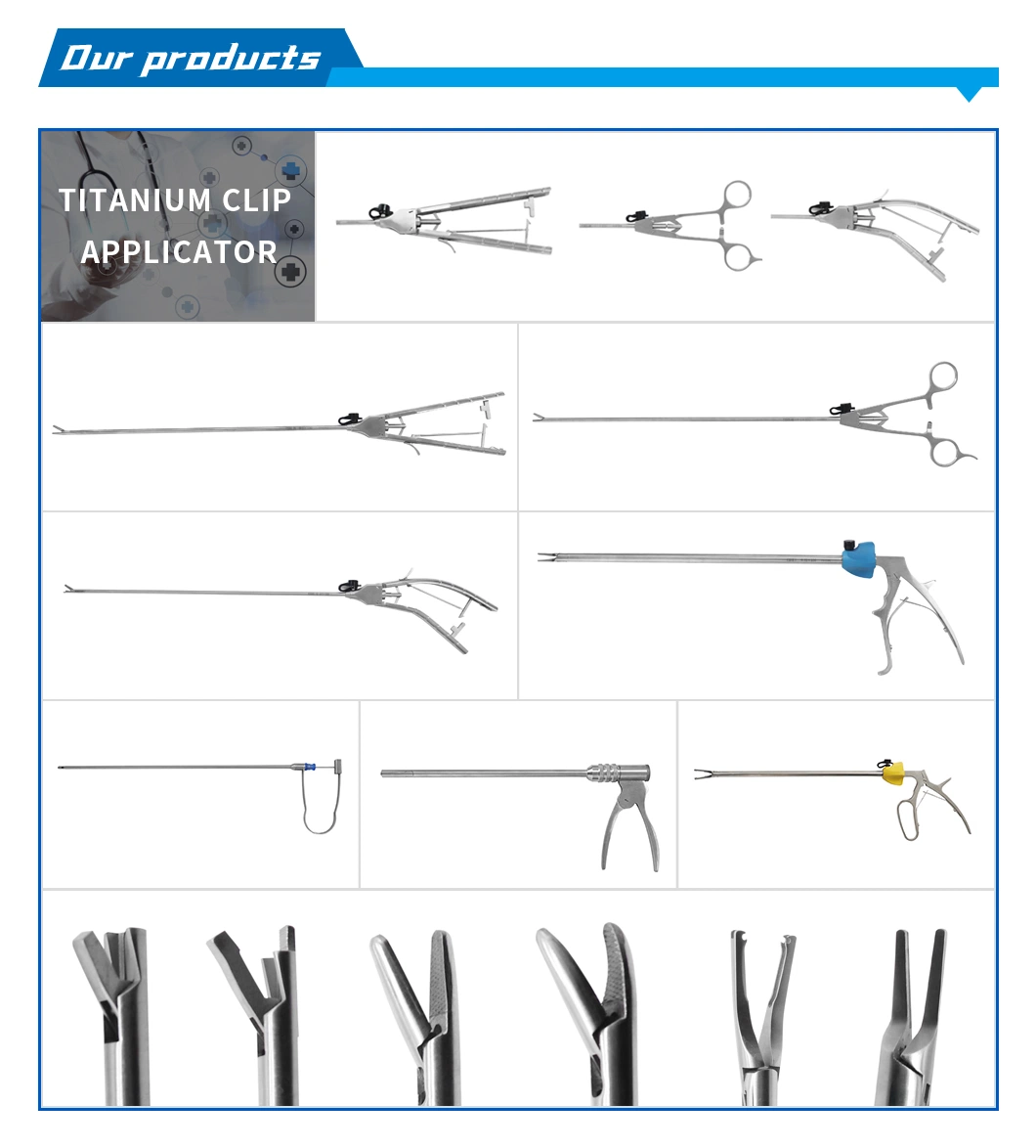 Hot Sales Laparoscopy Polymer/Titanium Curved Clips Applicators Clip Applier Single Action China Manufacture Surgical Instruments