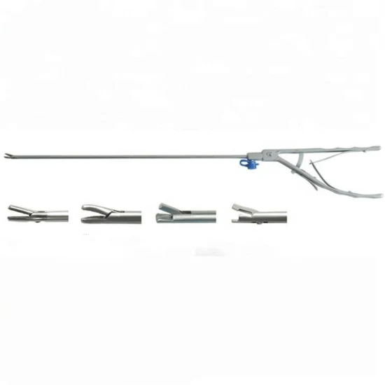 Wiederverwendbarer, leicht V-förmiger Nadelhalter mit gebogener Backe für chirurgische Instrumente